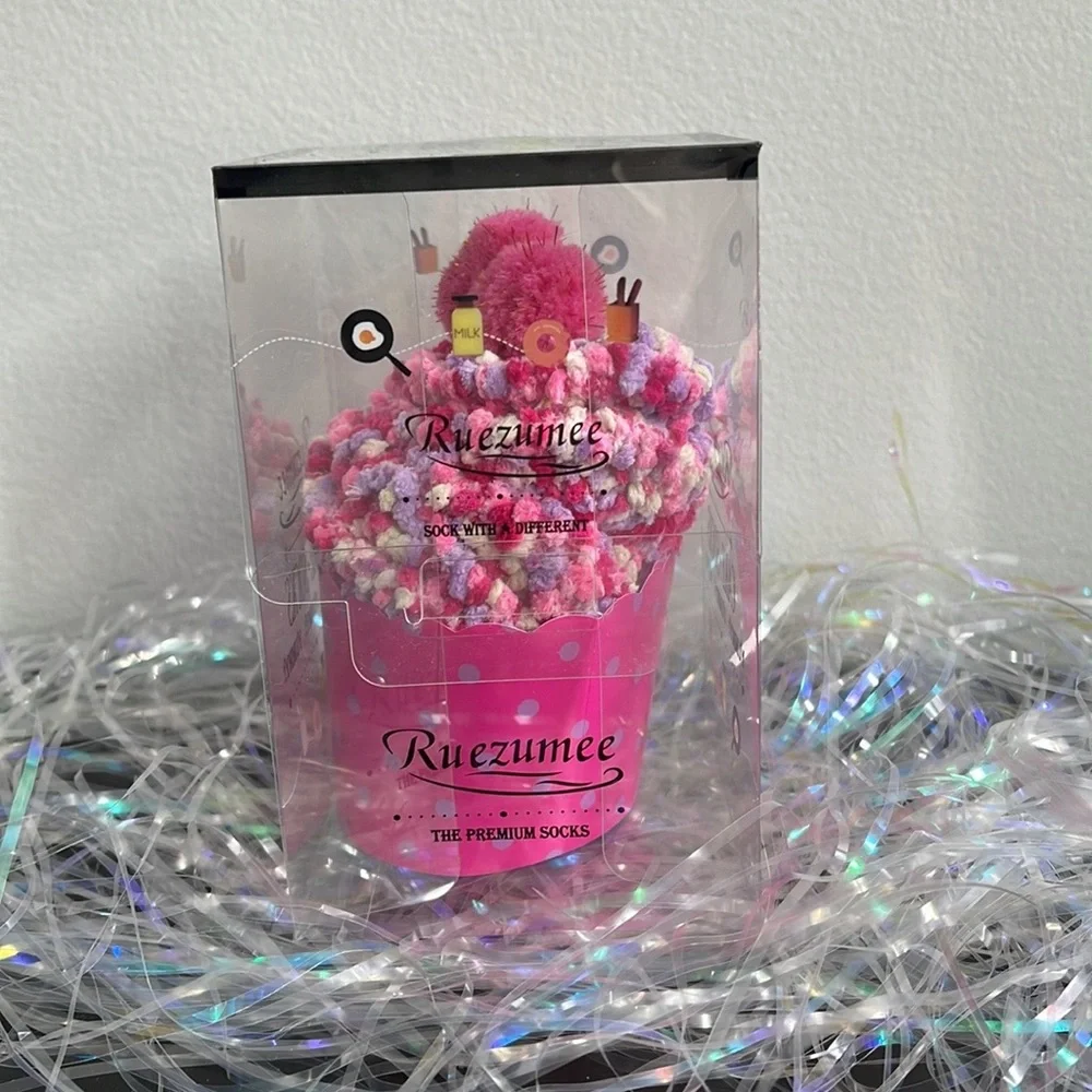 Birthday Gift Socks with Pom Poms in Box